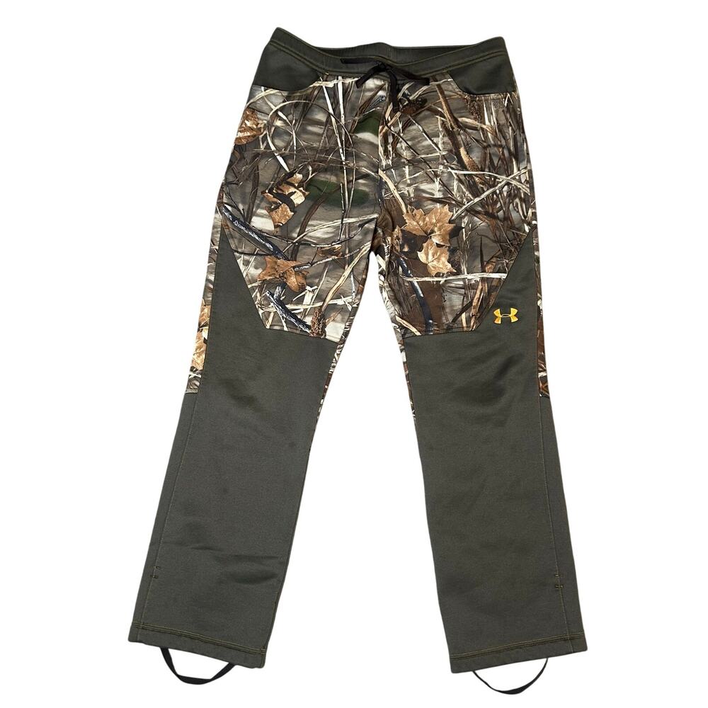 Under Armour men's fleece Advantage Max-4 HD camo loose hunting sweats M